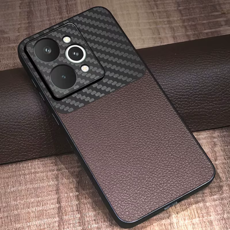 حافظة جلدية لهواتف Realme 15 Pro و14 Pro Plus و13 و12 و15T و14T و12X، غطاء مصنوع من ألياف الكربون والأكريليك، مصمم خصيصًا لهاتف Realme 13 Pro.