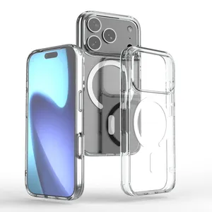 Anti-Yellowing Minimalist Transparent Magnetic Mobile Phone Case for iPhone 17PRO Fast Wireless Charging