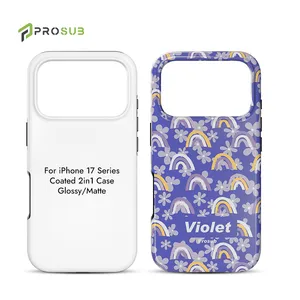 Prosub Wholesale 2-in-1 Sublimation 3D Coated Case for iPhone 17 Series Matte & Glossy Mobile Phone Cover Blank