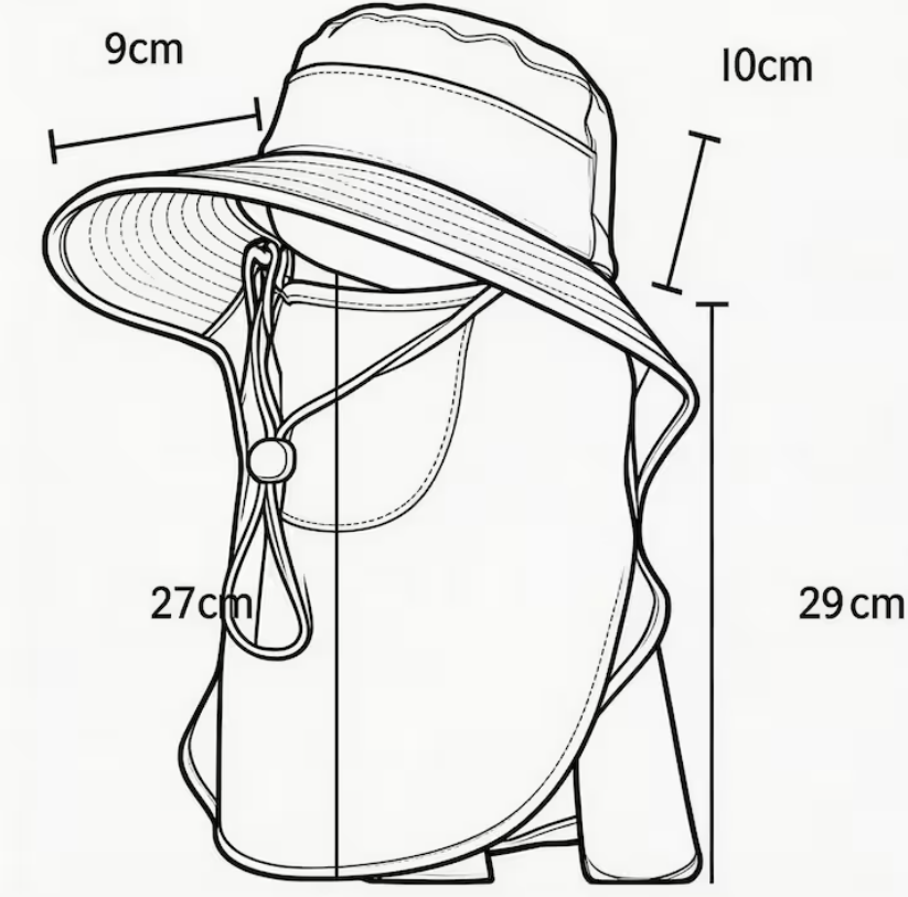 Chapeau anti-soleil protection complète UPF100+