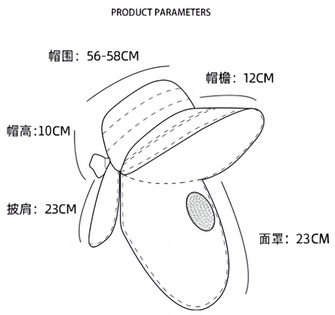 Chapeau anti-soleil protection complète