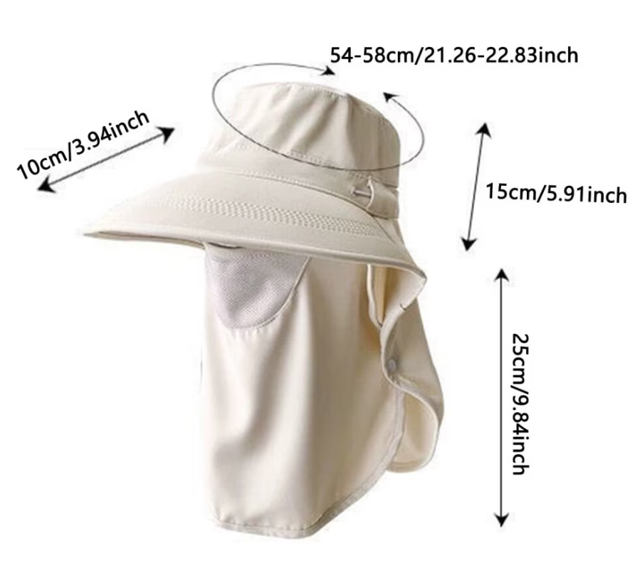 Chapeau solaire tout-en-un protection intégrale